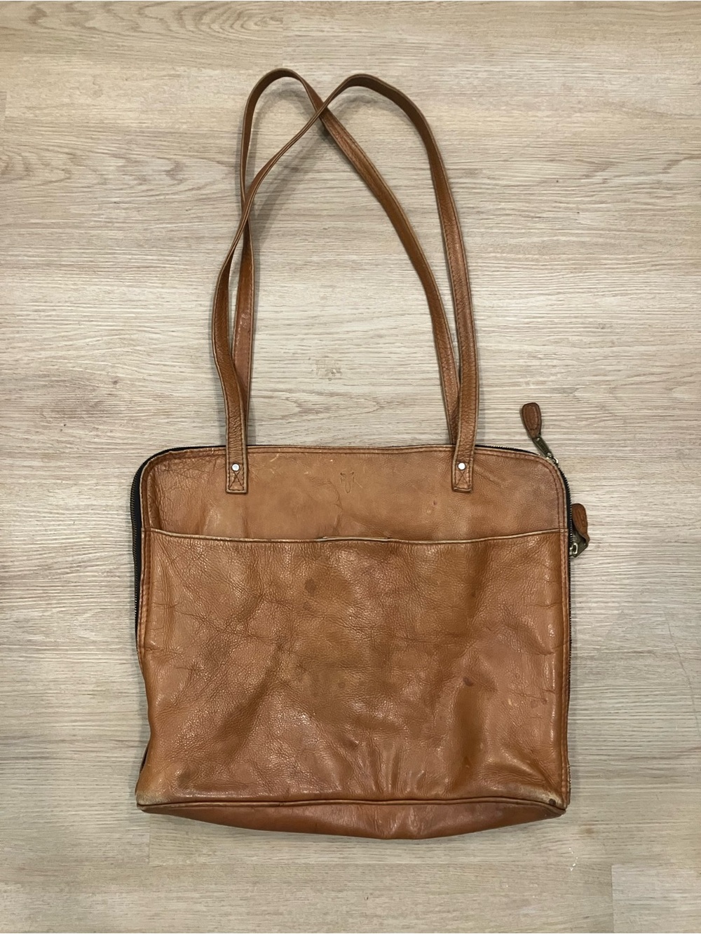 Frye Cognac Leather Shoulder Tote
